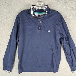 Brooks Brothers Sweater Mens Medium Knitted Long Sleeve Preppy 1/4 Zip Pullover